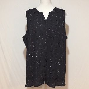 Apt. 9 Black Sleeveless Button Down Sheer Top